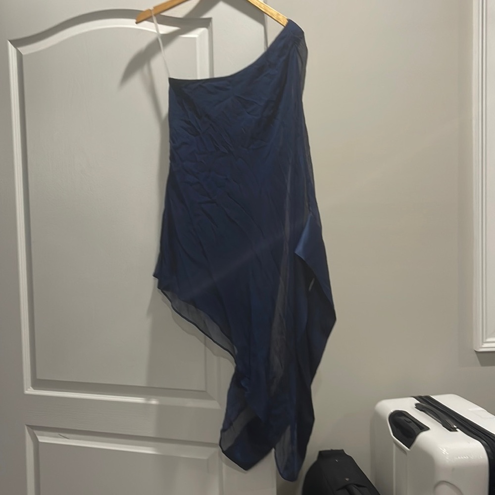 Marciano navy blue asymmetrical cocktail dress xs